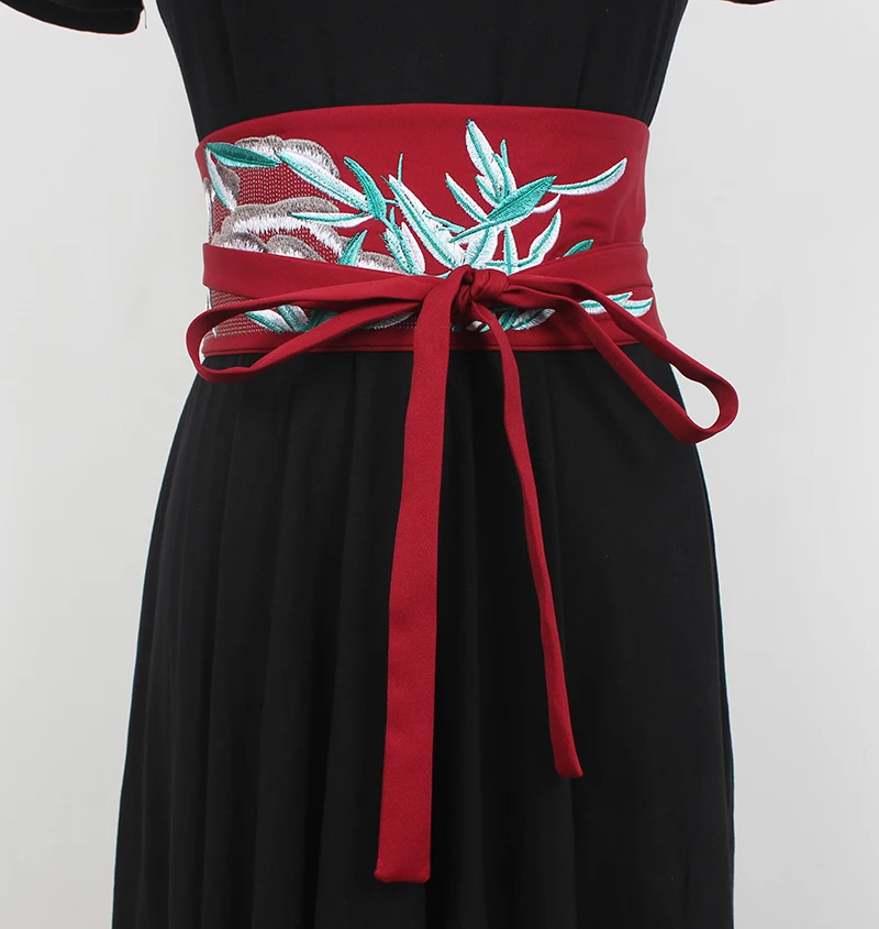 Japanese-style girdle women's wide belt straps decorative fashion all-match embroidery ethnic style with skirt shirt tie