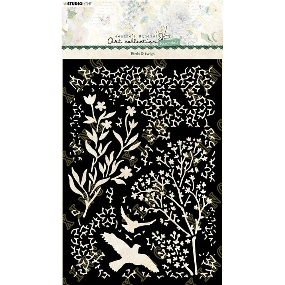 

2022 New Arrival Birds and Twigs Decor Diy Graphics Painting Scrapbooking Stamp Ornament Album Embossed Template Reusable