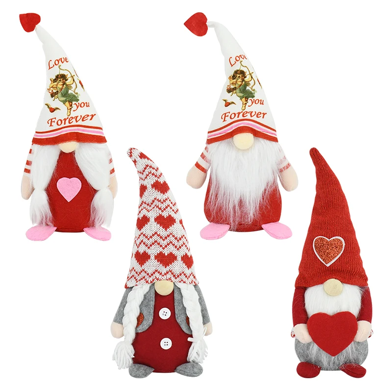 

Valentine's Day Heart Faceless Doll Ornament Nordic Gnome Old Man Doll for Home Desktop Decoration Wedding Gifts Toys Supplies