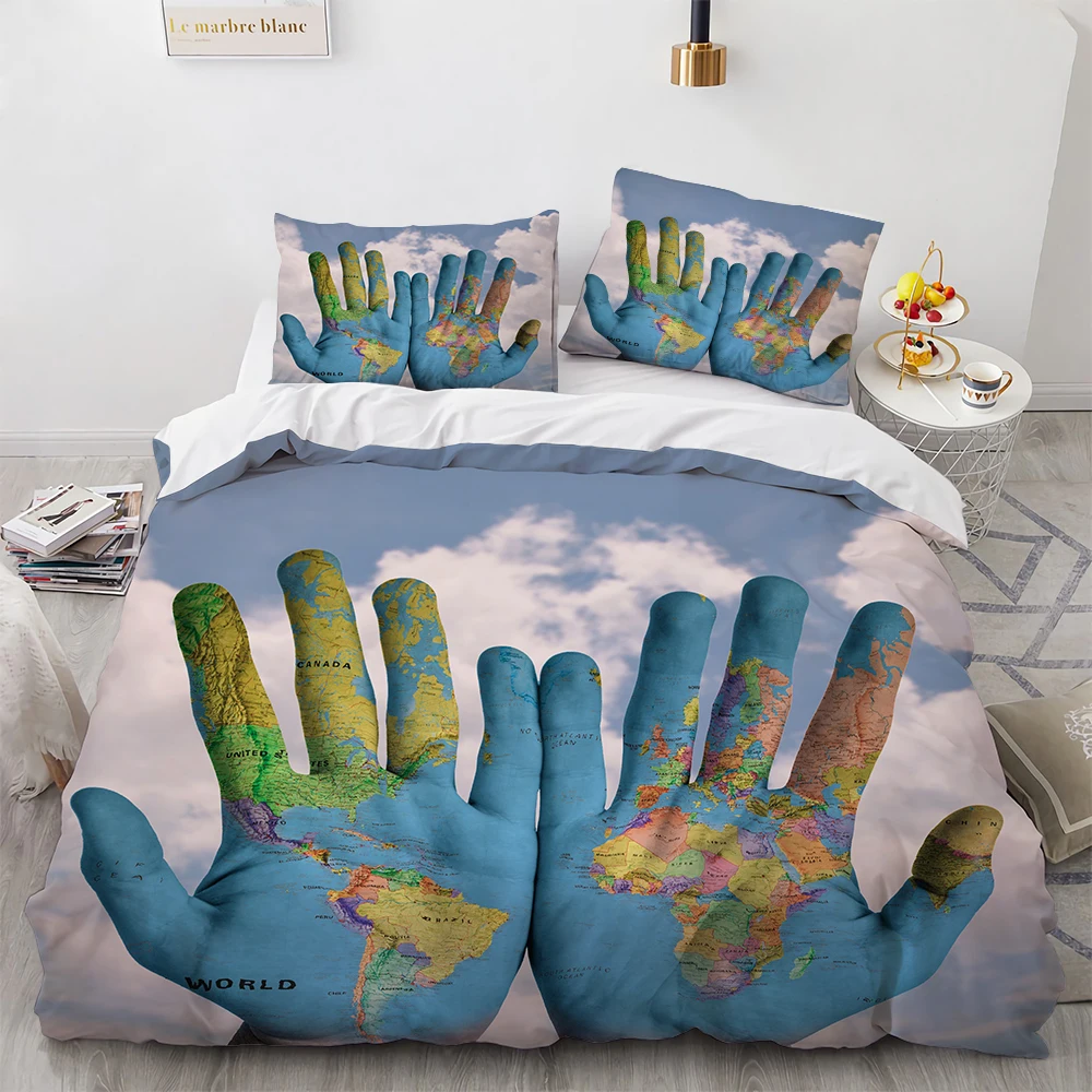 

Bed Sheet Pillow Case Bed Sheets Home Textile Bed Sheet World Map Pattern Protector Bed Coverlet