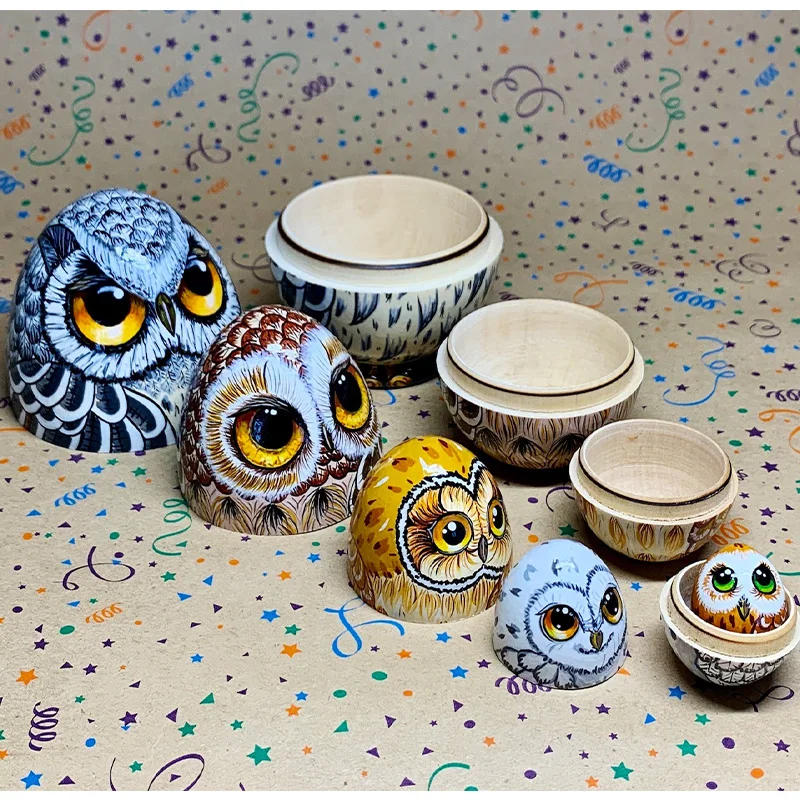 5 шт./компл. новая гнездовая яйца в виде совы кукла-гнездо ручной работы украшение