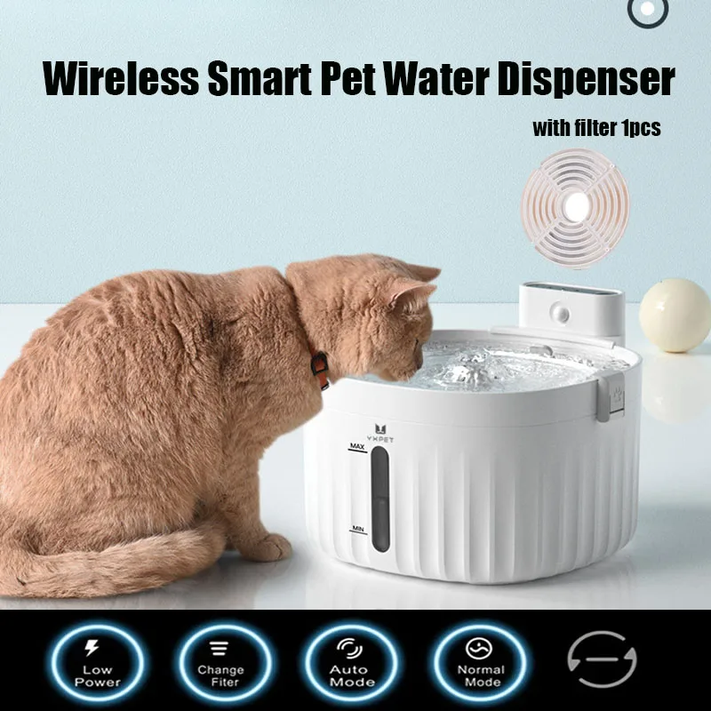

Water Automatic Operated Steel Stainless Wireless Fountain Motion Dispenser Smart Filter Drinker Pet Dog Usb/battery Sensor