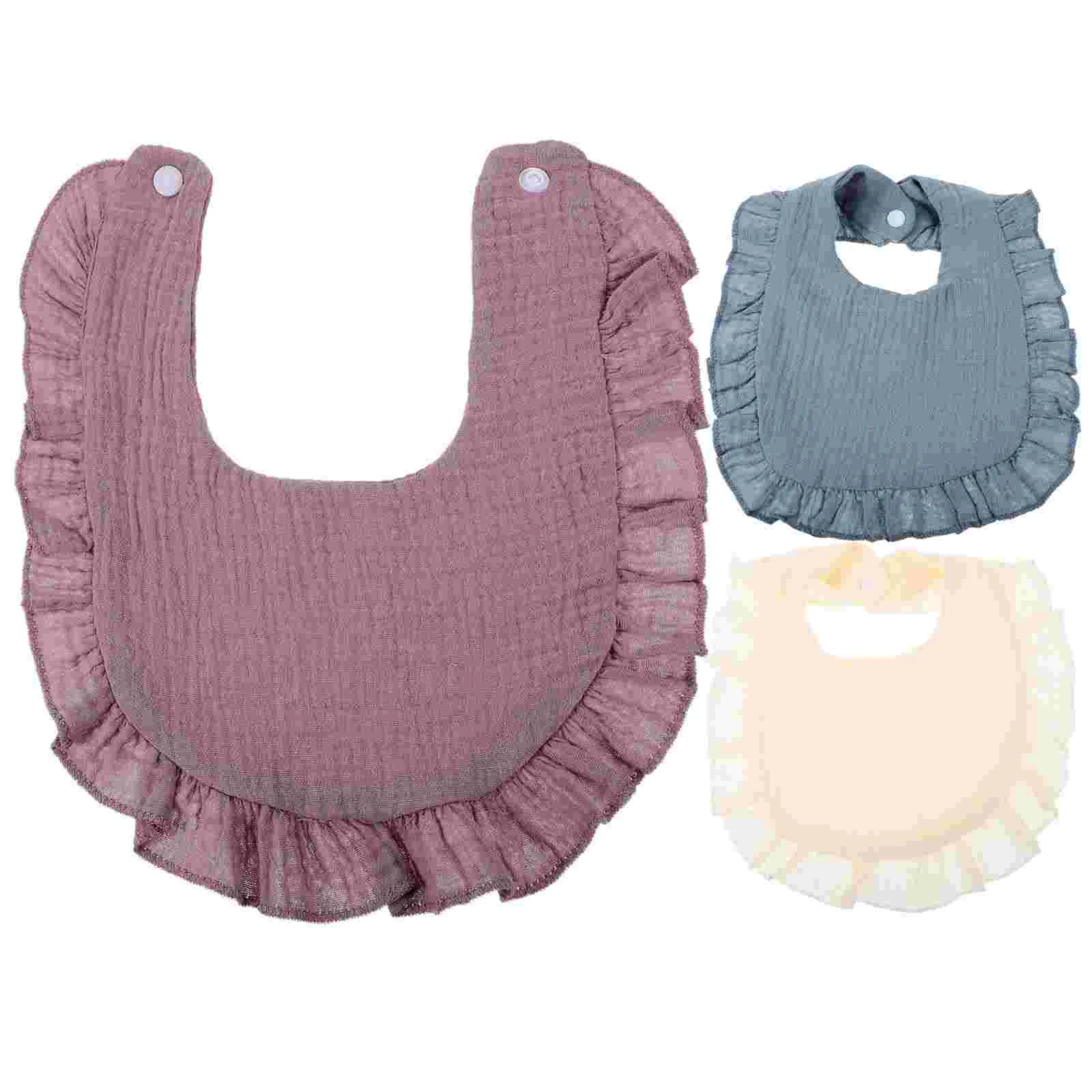 

3 Pcs Cotton Bibs Baby Teething Turbans Cute Drool Drooling Infant Headscarf Lace