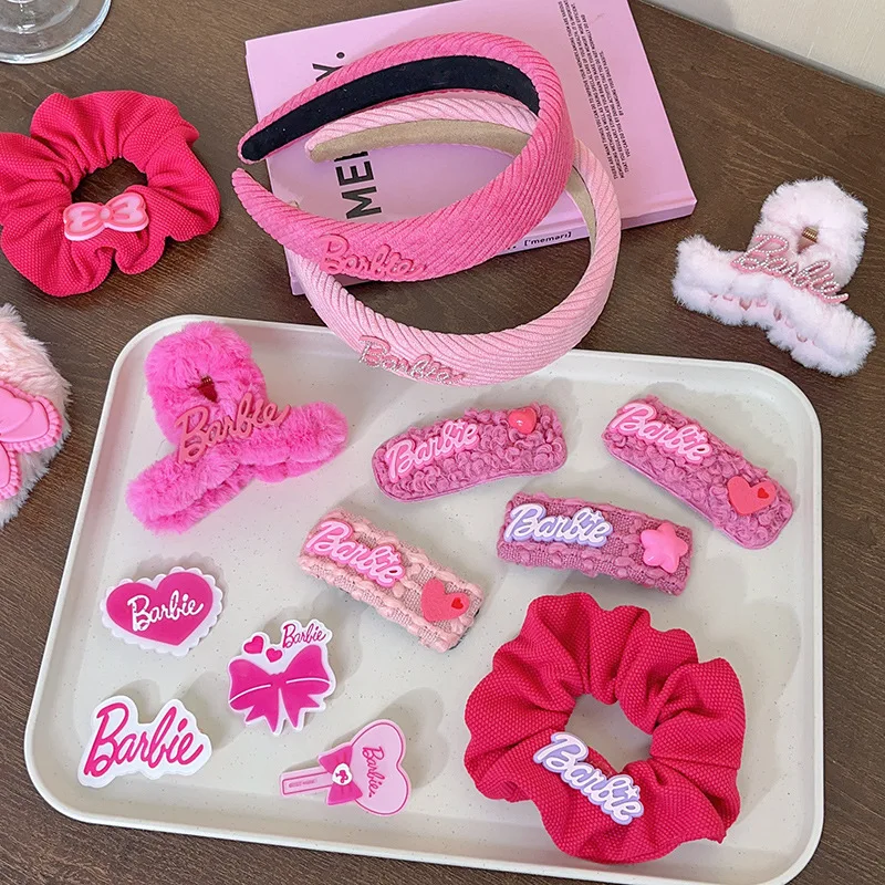 

Barbie New Fashionable Plush Hair Accessories Hairpin Autumn and Winter Pink Circles Hairpin Bang Hairpin Hairpin Clasp Girl