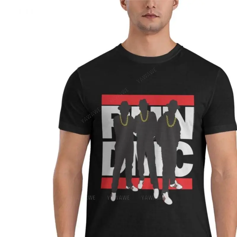 

Футболка мужская оверсайз с графическим принтом, хлопковая рубашка для активного отдыха, официальный силуэт, бег DMC