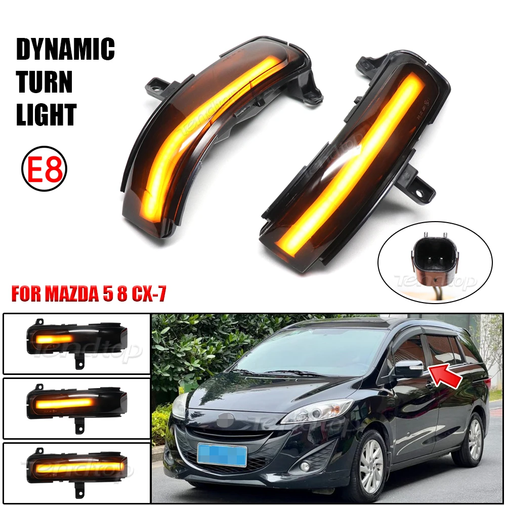 

Dynamic Turn Signal Light LED Side Rearview Mirror Sequential Indicator For Mazda CX-7 CX7 2008-2014 8 MPV 2011-2015 Mazda 5