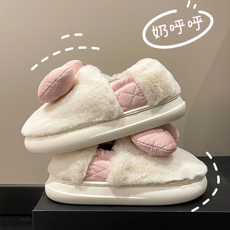 

Тапочки на низком каблуке, резиновые, базовые, из искусственной кожи, зимние Тапочки