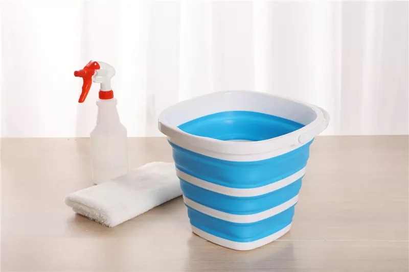 

2023 Silicone Bucket for Fishing Promotion Folding Bucket Car Wash Outdoor Fishing Supplies Square 10L Bathroom Kitchen Camp Buc