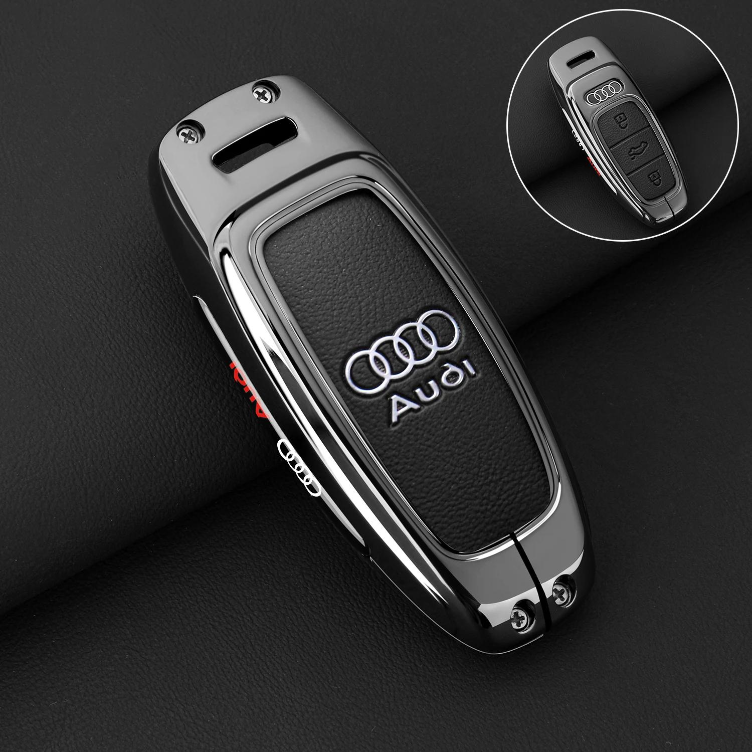 

Кожаный чехол для дистанционного ключа из цинкового сплава 2025 года для Audi 4K A8 E-tron Q5 Q7 Q8 C8 D5 SQ8 R8 A1 A3 A4 A6 A7 Accessori