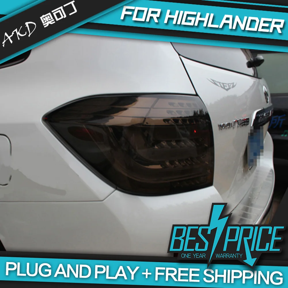 AKD тюнинг автомобильных задних фонарей для Toyota Highlander 2012-2014 задние фонари