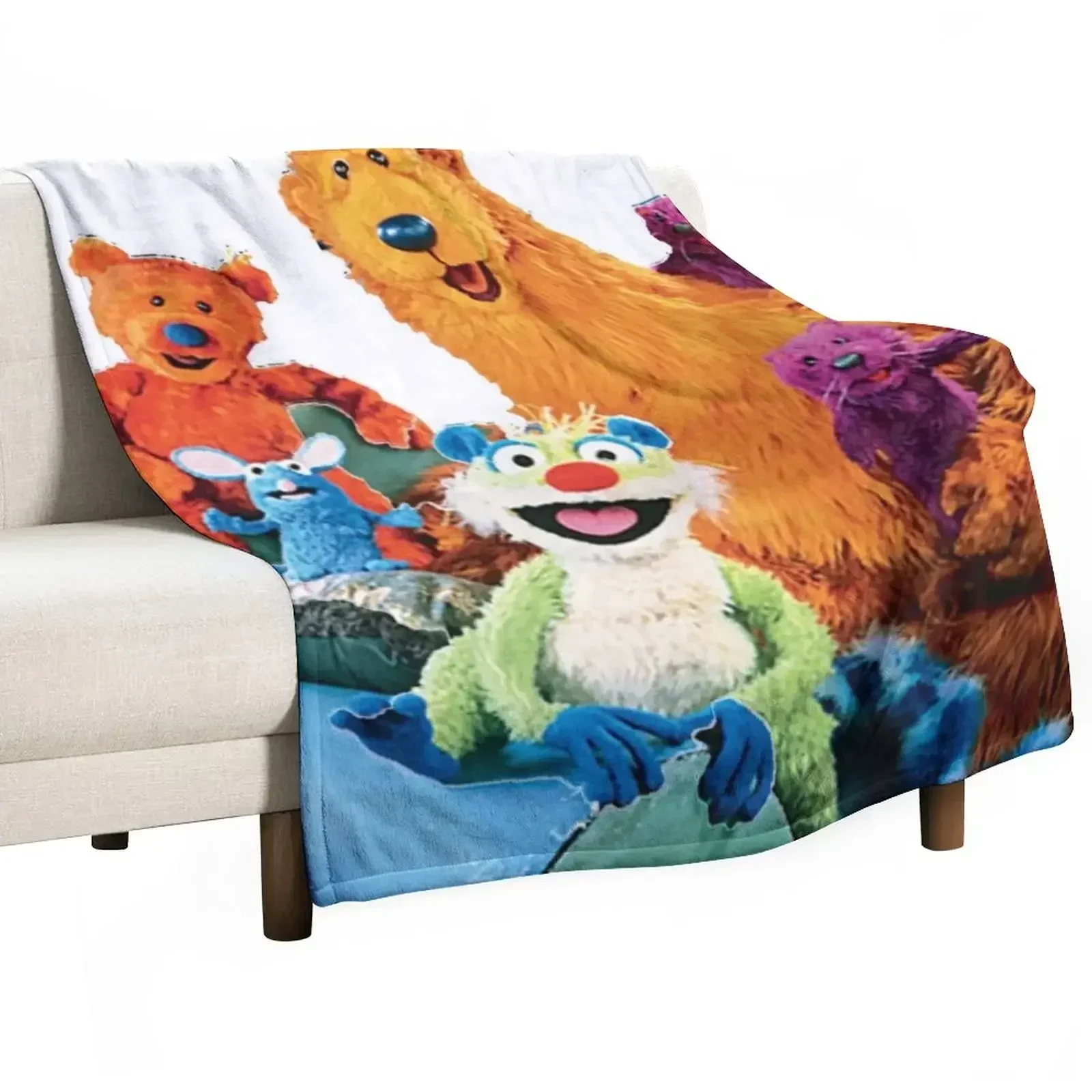 Медведь в большом синем доме плед одеяло гигантский диван спальный мешок одеяла