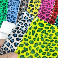 mirrored waterproof sheets colored leopard print pattern leather fabric for bows handbag craft diy xht7501
