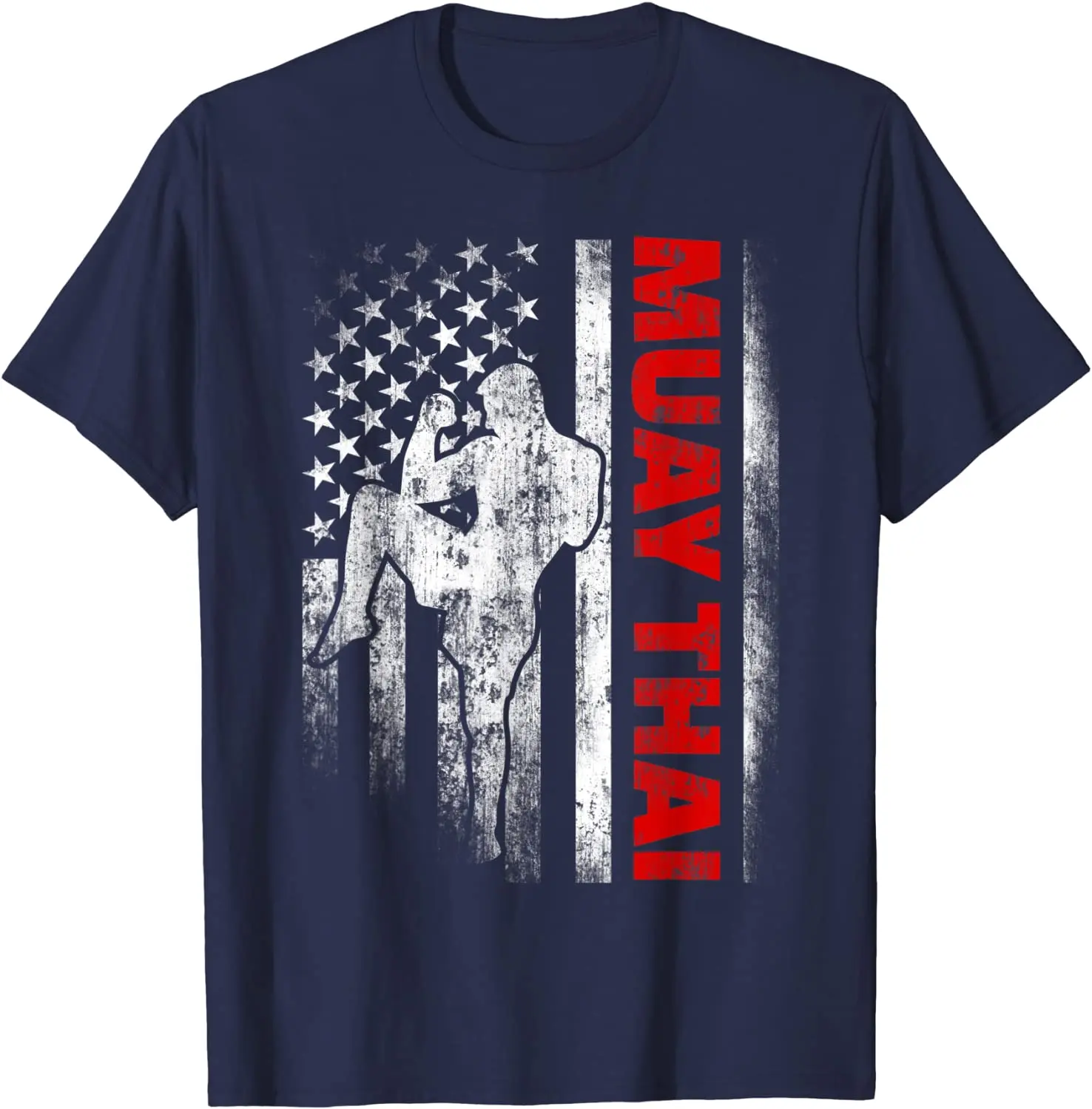 

Muay Thai Boxing US American Flag Summer Cotton O-neck Short Sleeve T-shirt