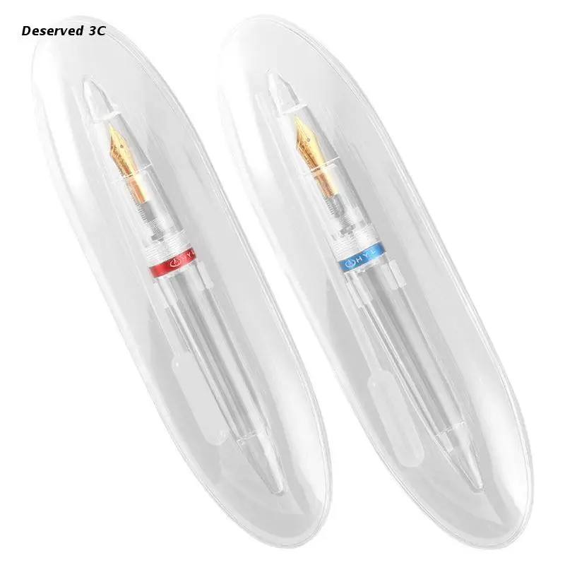 

Transparent Colorful Fountain Pen Gift Writing Pen Iridium Nib for Kids Students