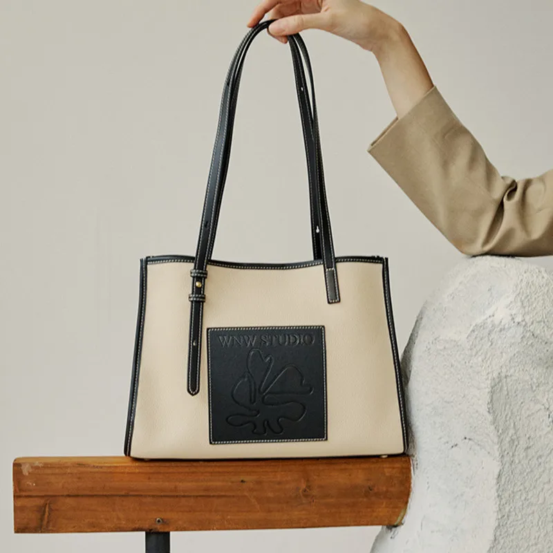 Women Luxury Bag Casual Tote Female Fashion Handbag Lady Popular Soft Cowhide Genuine Leather Shoulder Bag Inclined Shoulder Bag