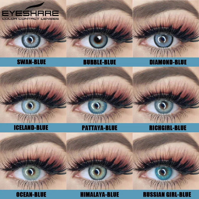 

EYESHARE 1 Pair Natural Colored Contact Lenses For Eyes Blue Colored Contact Lensed Yearly Beautiful Makeup Eye Contacts Lens
