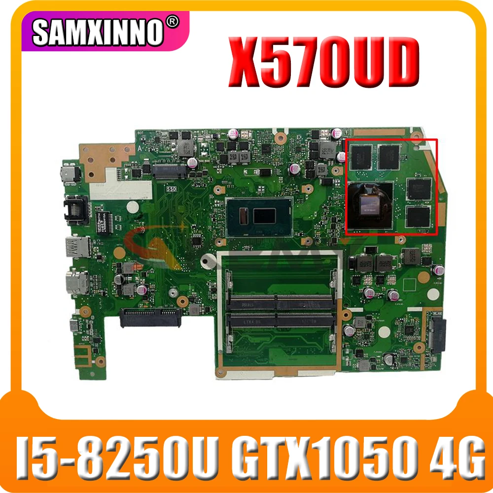 

For Asus TUF YX570U YX570UD X570U X570UD F570UD Laptop motherboard I5-8250U CPU GTX1050 4G GPU Mainboard Test Good