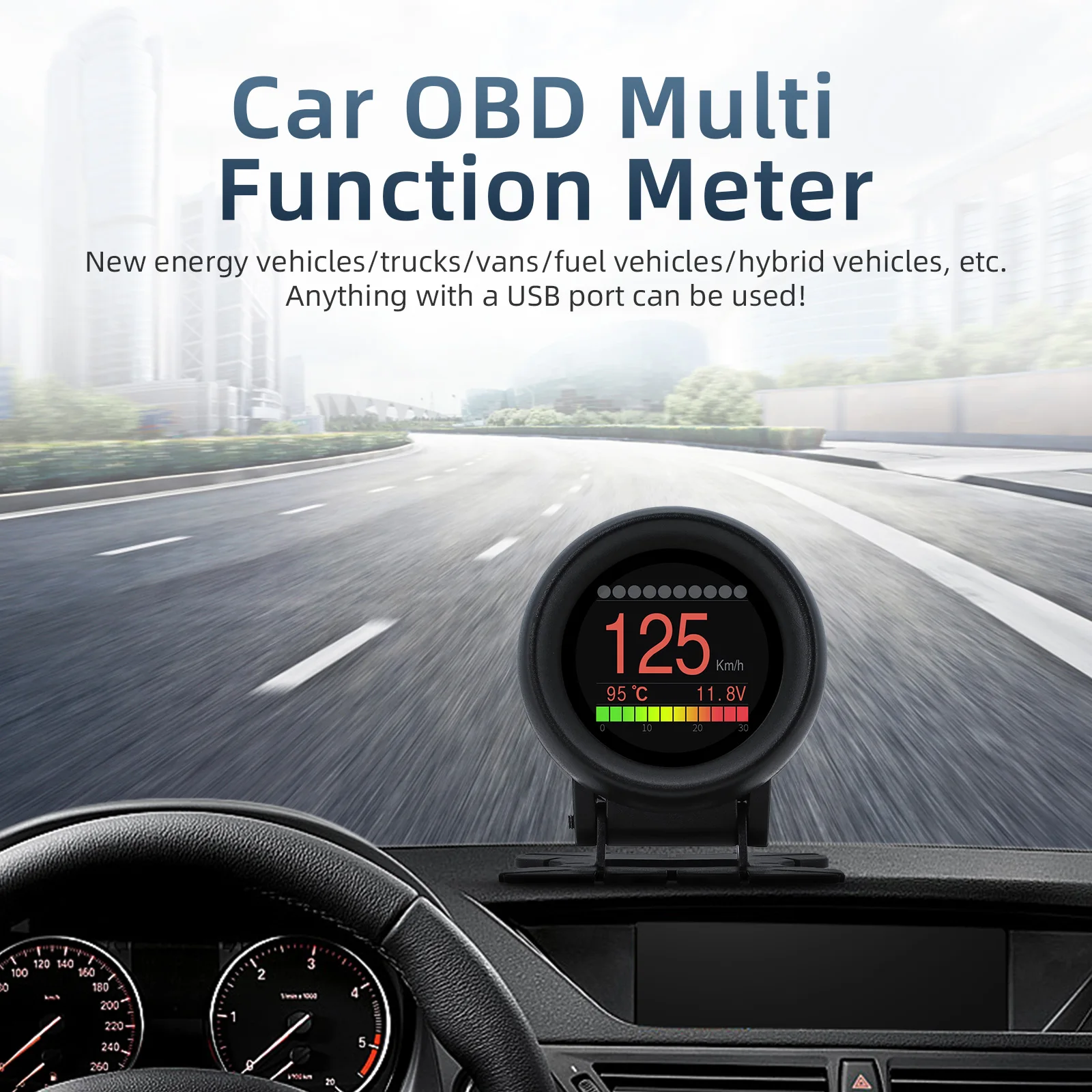 

Car OBD2 HUD Head-Up Display GPS Speedometer Overspeed Warning Oil Water Temp Gauge Digital OBD2 Diagnostic Tool