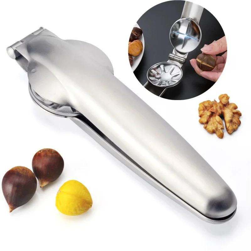 

Stainless chestnut tongs taglia castagne nut cracker dziadek do orzechow Chestnut Cutter Nut Opener Nutcracker chestnut tools
