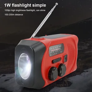 rechargeable radio emergency led flashlight multifunctional hand radio phone charger power bank solar crank dynamo powered radio free global shipping