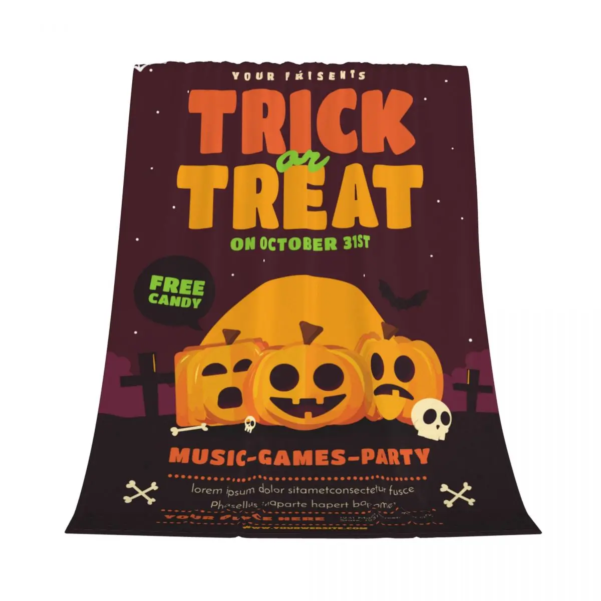 

Фланелевое летнее одеяло на Хэллоуин с надписью Trick Or Treat, портативное супертеплое одеяло для дома и автомобиля