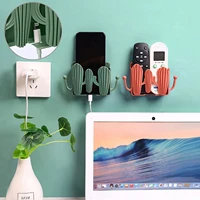 cactus wall mount phone holder self adhesivecharging remote control wall mounted bracketswall storage box