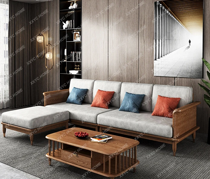 Диван из твердой древесины для гостиной технология прямого ряда комбинированный