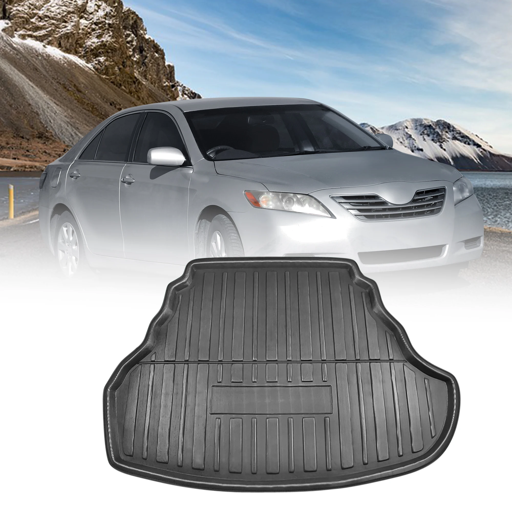 

X Autohaux Cargo Trunk Tray Cargo Liner Rear Cargo Trunk Floor Mat Waterproof Protector Custom For Toyota Camry 2012-2017
