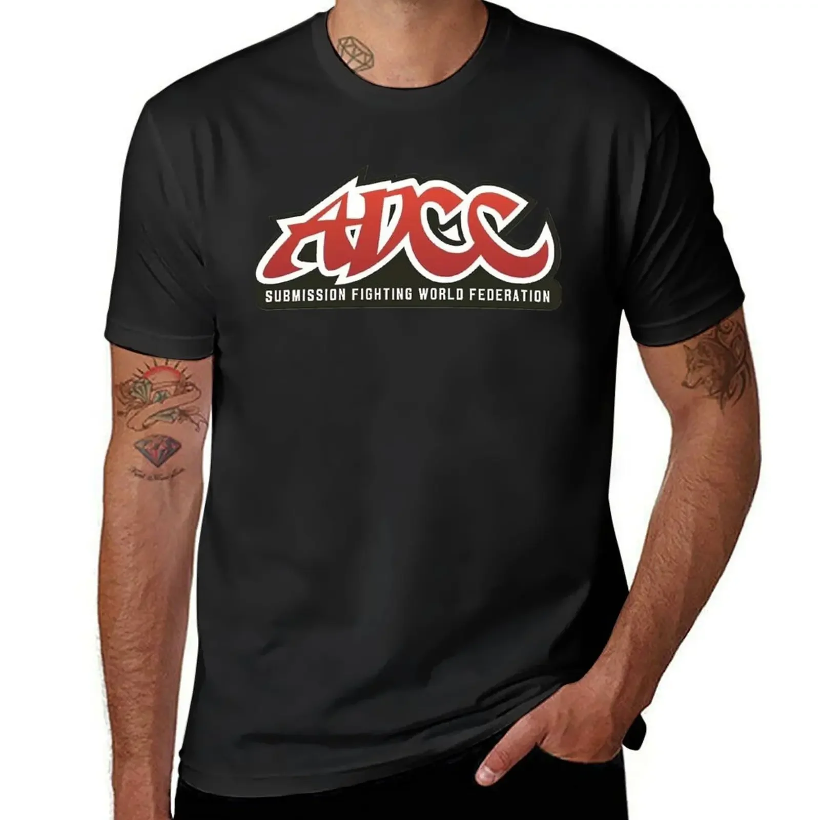 Фото Мужская футболка ADCC с надписью файтингов Российской Федерации, свободная облегающая футболка №1