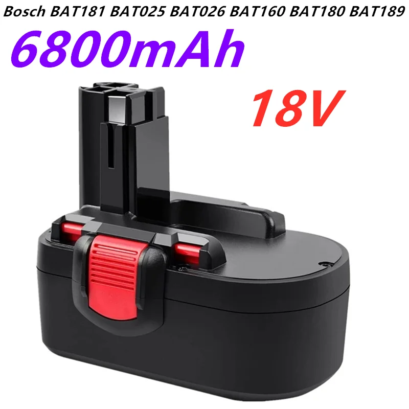 

18 V 6,8 Ah Batterie Kompatibel mit Bosch BAT181 BAT025 BAT026 BAT160 BAT180 BAT189 PSR 18 VE-2 GSR VE-2 GSB