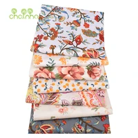 printed twill cotton fabricorange floral seriesdiy sewingquilting home textiles material for baby childrens beddingskirt