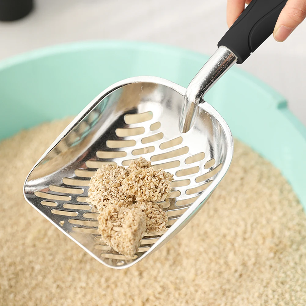 

Cat Litter Scoop Big Metal Litter Scoop for Cat Sifter with Deep Shovel and Ergonomic Handle Made of Heavy Duty Solid Aluminum