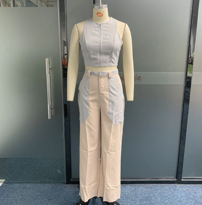 Женский базовый универсальный брючный костюм однотонный модный пикантный