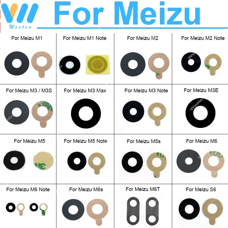 Стеклянная линза задней камеры для Meizu m1 m2 m3 m3s M3E M5 M5s M6 M6s M6T S6 Max Note с клейкой