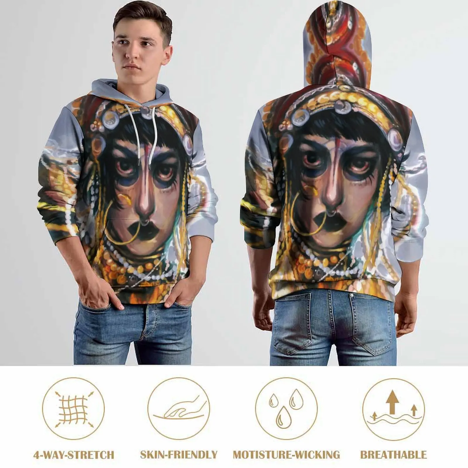 Jibaro масляная краска повседневные толстовки Love Death Robots Y2k узор свободная толстовка