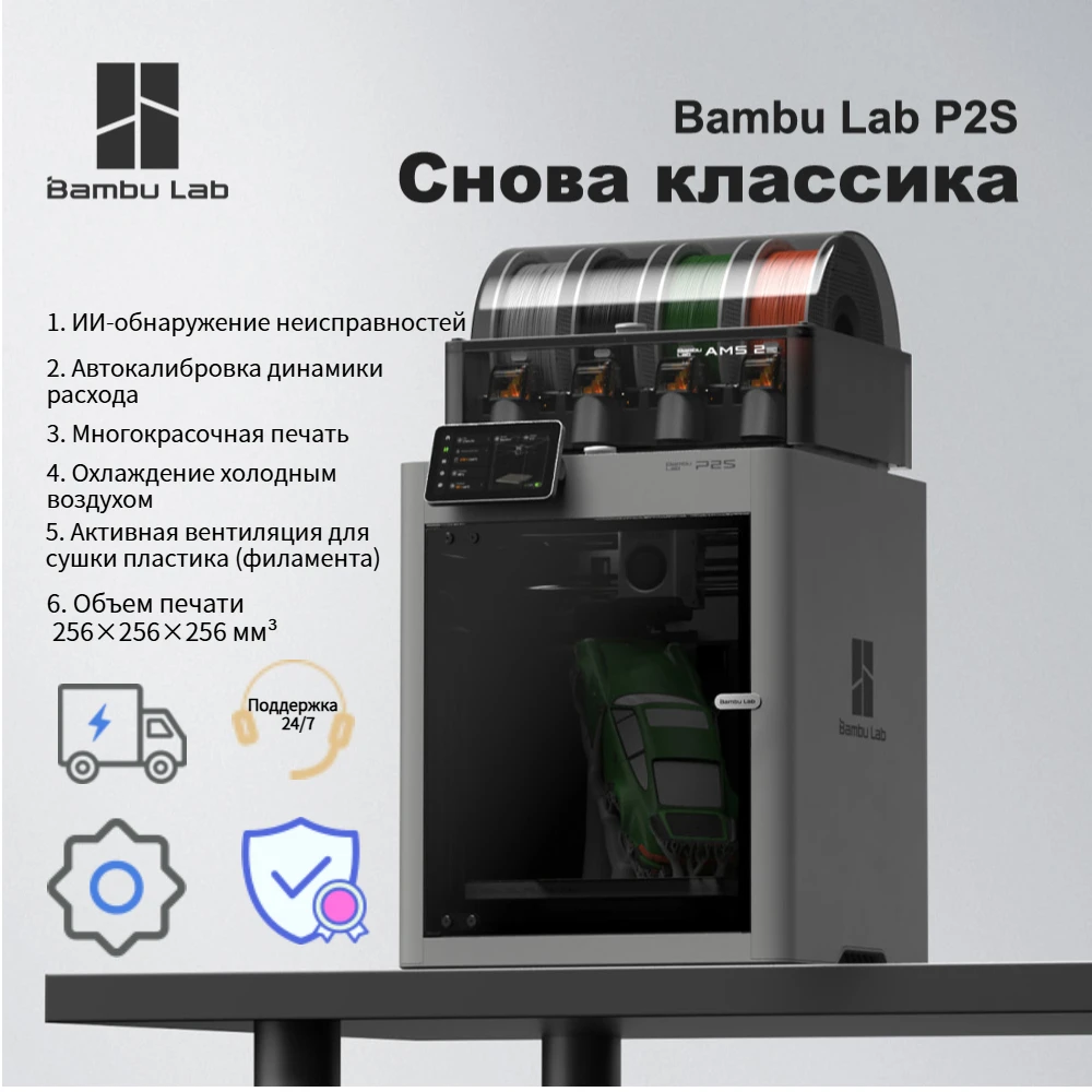 Bambu Lab P2S Combo 3D-принтер AMS 2 Pro EU версия | AliExpress