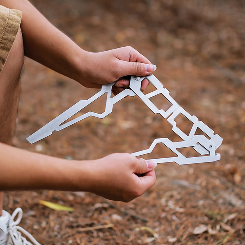 

Кронштейн для плиты, складной держатель из нержавеющей стали для приготовления костра, большая нагрузка, для пешего туризма, походов