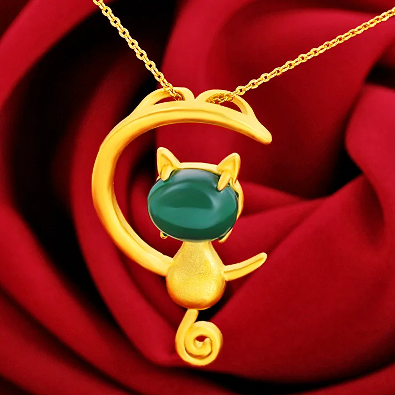 Ожерелье с милым нефритовым кроликом и Луной для женщин ювелирные изделия