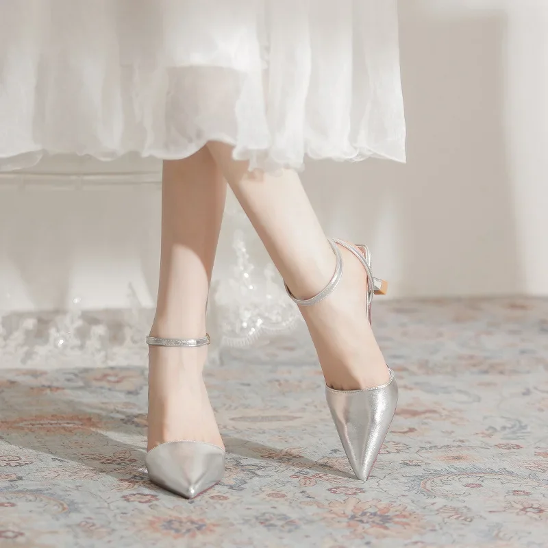 Потрясающие туфли на высоком каблуке в сказочном стиле летняя новая приталенная