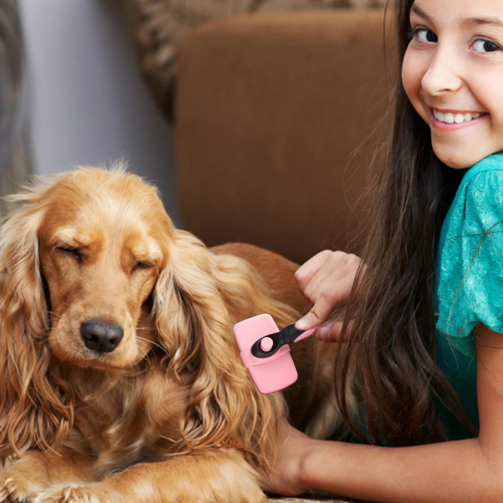 

Щетка для вычесывания домашних животных, большая телескопическая чесалка для удаления шерсти, ухода за кошками и собаками, простая и милая