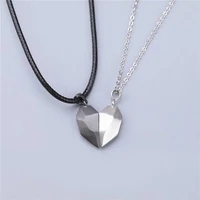 love magnet couple color matching necklace simple creative wish stone heart shaped stitching pendant men and women clavicle