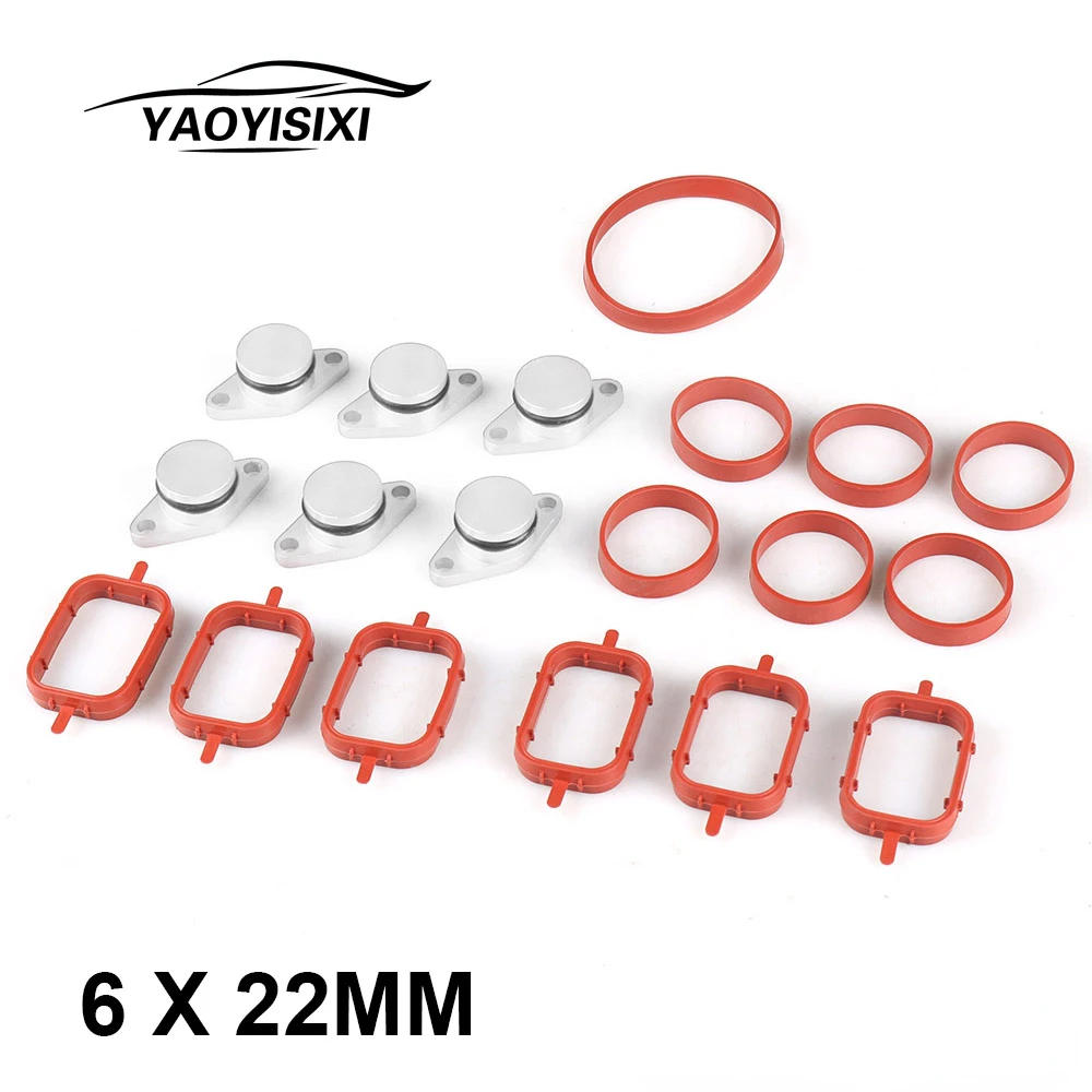 

6X22mm Auto Replacement Parts for BMW M47 Swirl Blanks Flaps Repair Delete Kit with Intake Gaskets Key Blanks
