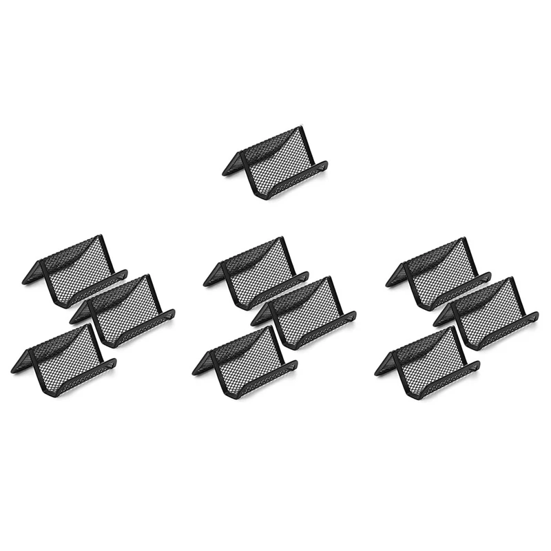 

10Pcs Metal Mesh Business Card Holder, Black, Card Holder For Desk, Card Holder For Business Cards, Desk Card Holder