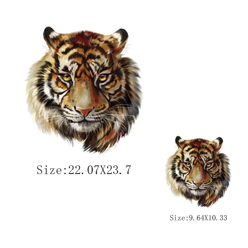

Tiger Head Animal Iron on Transfers for Clothing Thermoadhesive Patches Fusible Patch for Clothes Diy Stickers Cheap Appliques