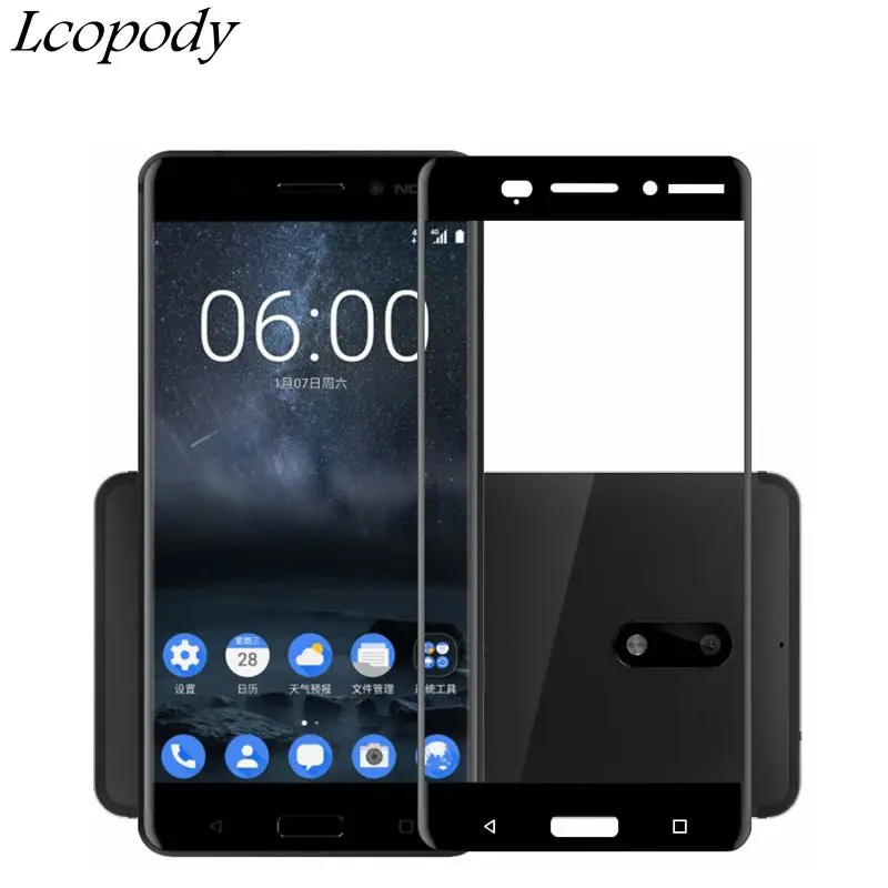 Полное покрытие закаленное стекло для Nokia 3 5 6 7 8 3D 9H Защитная пленка экрана plus