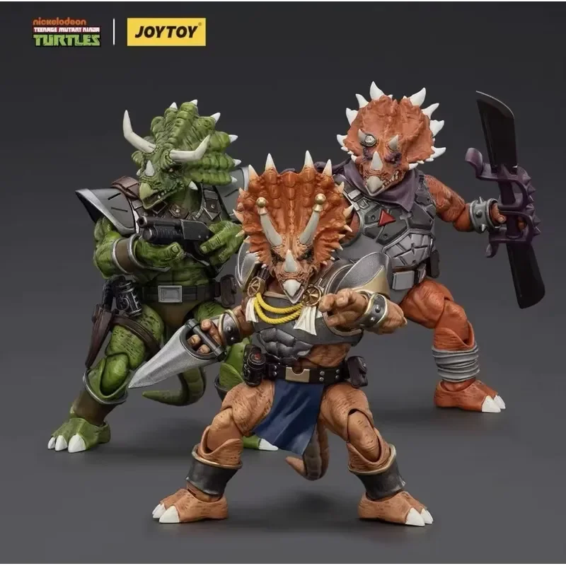 Фото В наличии: Фигурка JOYTOY 1/18, Черепашки, Капитан Зоракс, Адъютант Зорк, Пехотинец Трицератон, Кейси, аниме-игрушка. №3