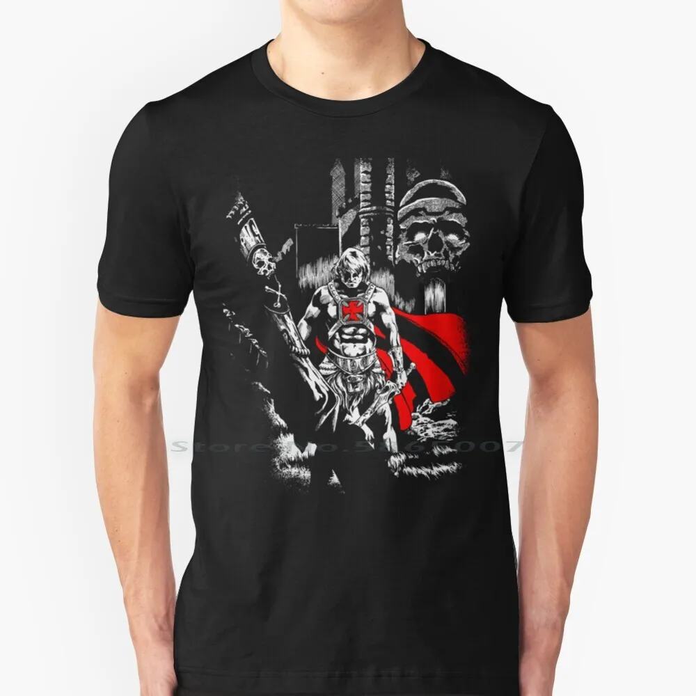 Футболка из 100% хлопка с принтом в виде замка моту