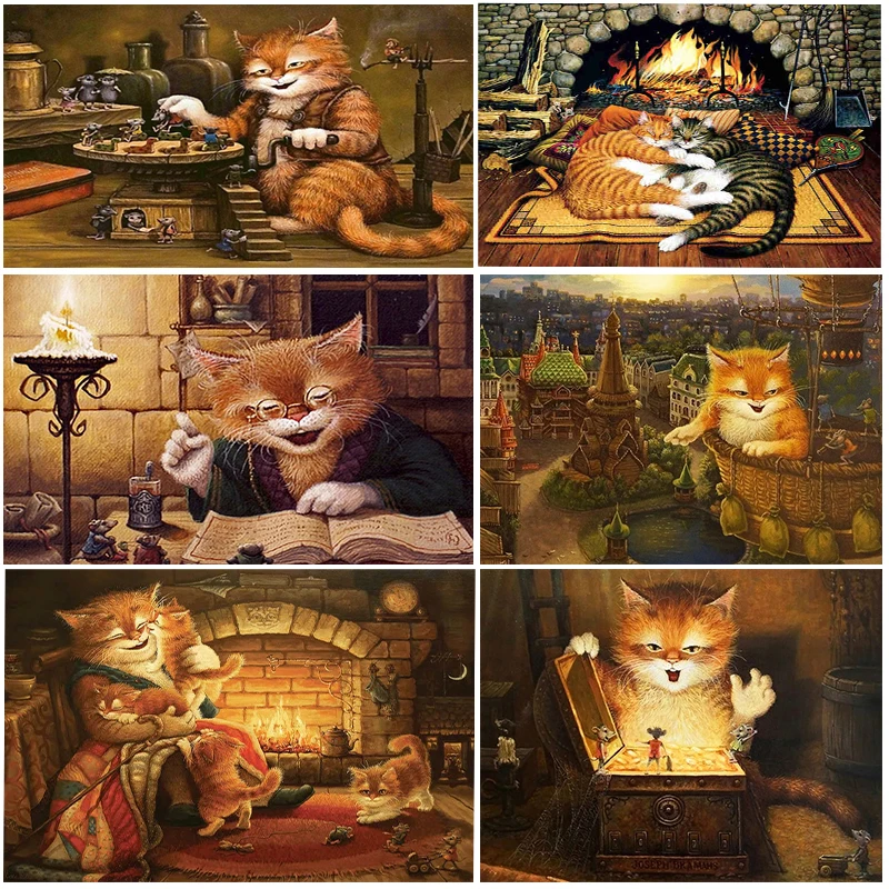 

Новая полная алмазная живопись «сделай сам» с котом, алмазная вышивка 5d, мультяшный бриллиант, Набор для вышивки крестиком «сделай сам», алмазная вышивка для домашнего декора