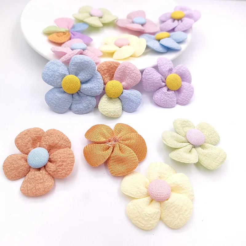 

15pcs 40mm Beautiful Fabric Flowers DIY Handmade Patch Hairpin Clothes Hat Decorative Materials