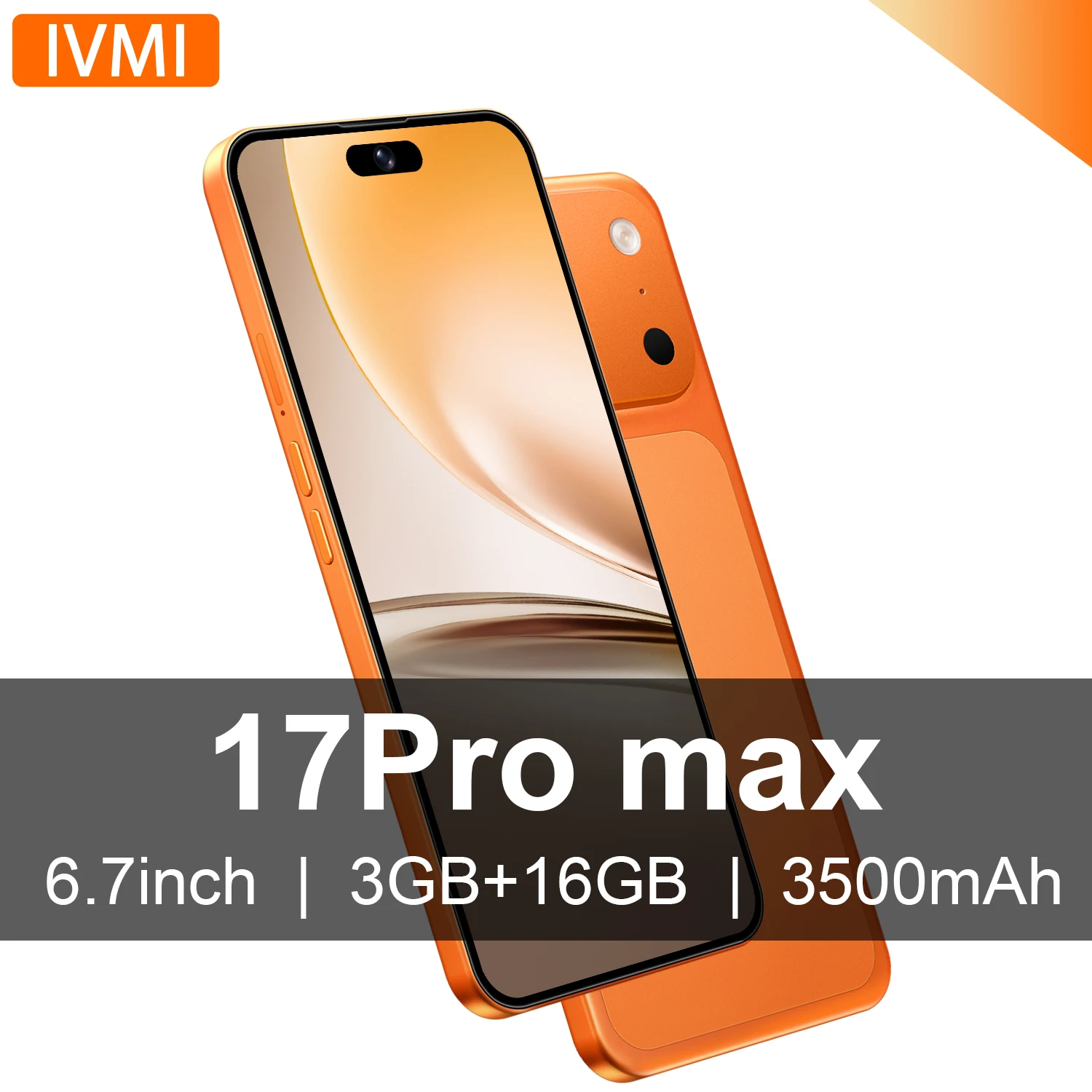Фото Смартфон IVMI Hot 17Pro Max, 3 ГБ ОЗУ, 16 ГБ ПЗУ, 6,7-дюймовый экран, Android 10, Face ID, 4G, Google Play, мобильные телефоны №1